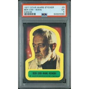 Star Wars 1977 Ben Kenobi Sticker Card #9 PSA 5 CERT#64929086
